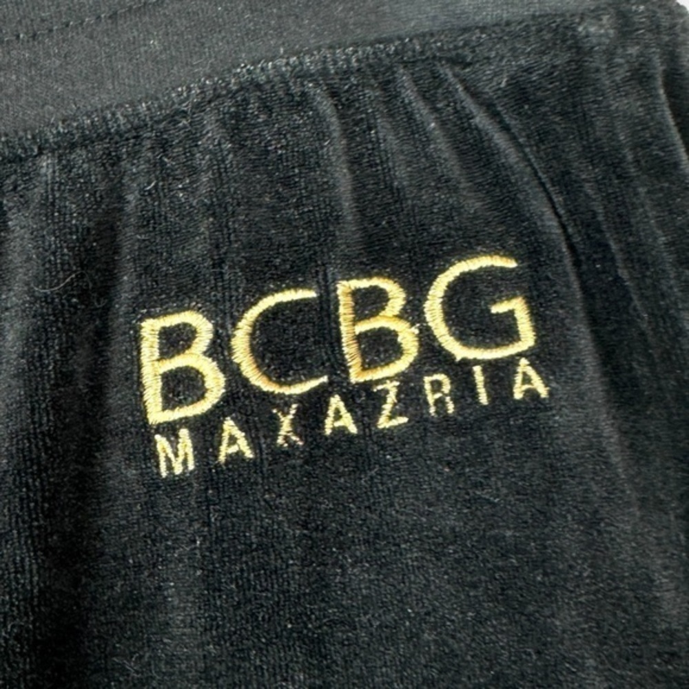 BCBGMaxAzria Black Track Pants with Drawstring velour sweatpants